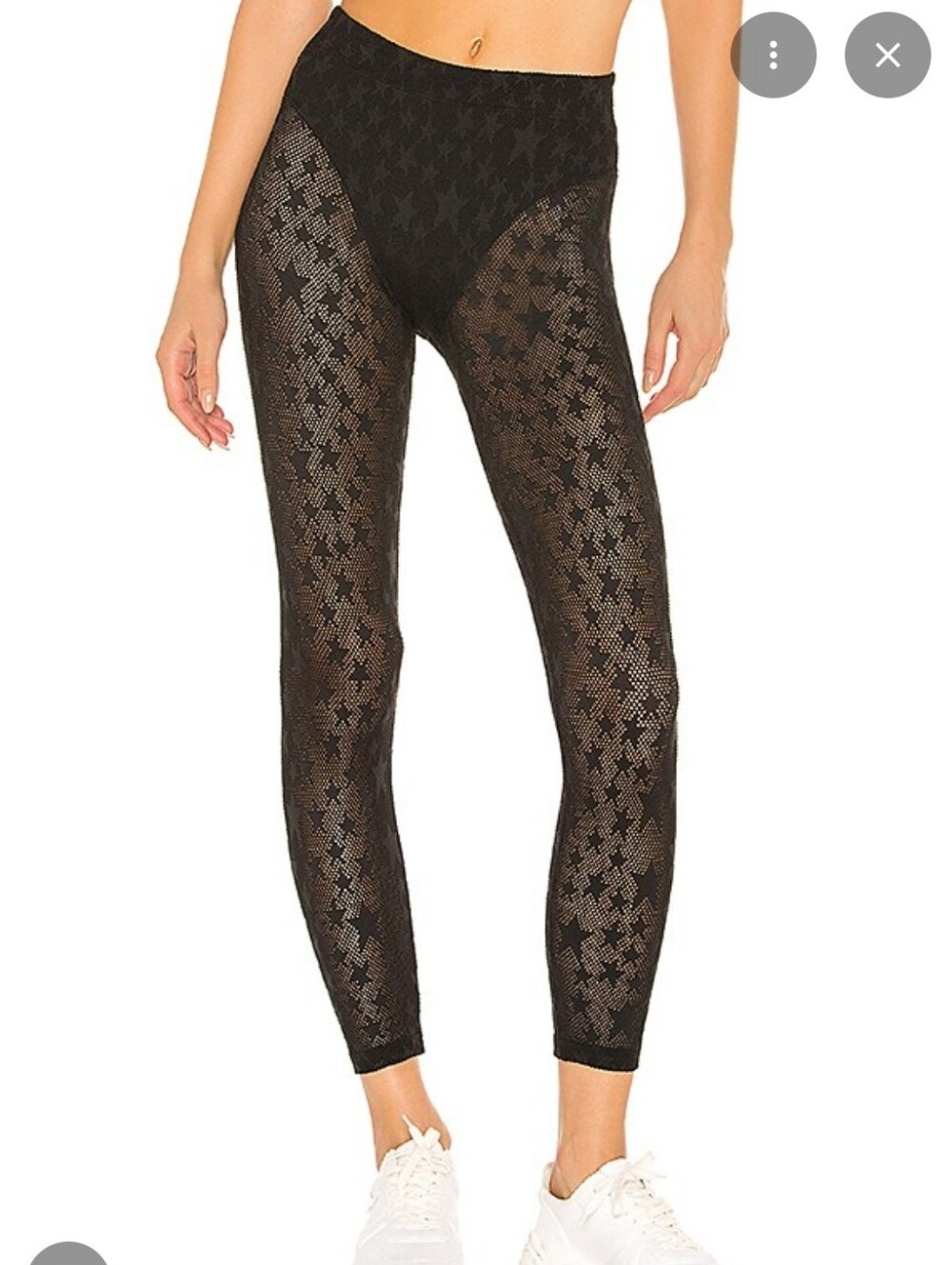 Revolve Adam Selman Leggings French Cut Mesh Stars Size Medium Activewear